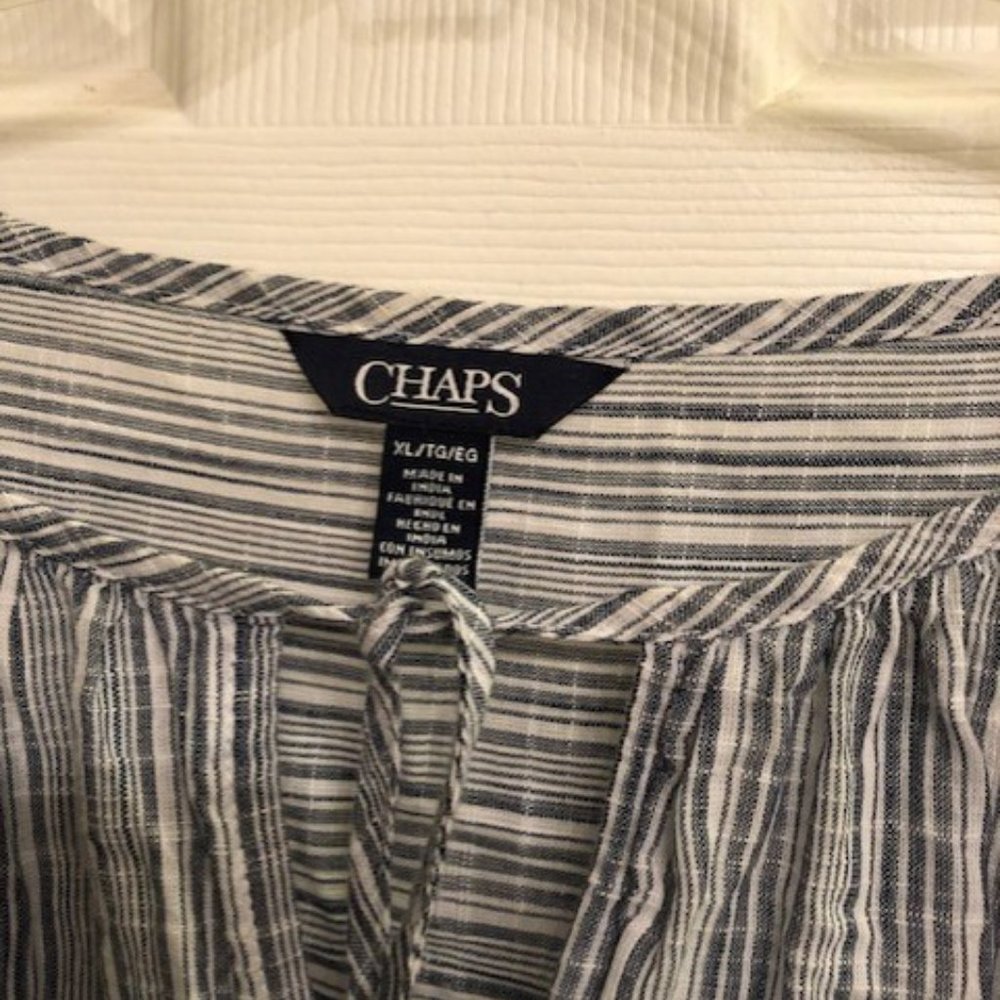 Chaps Striped Blouse XL - Gently Worn